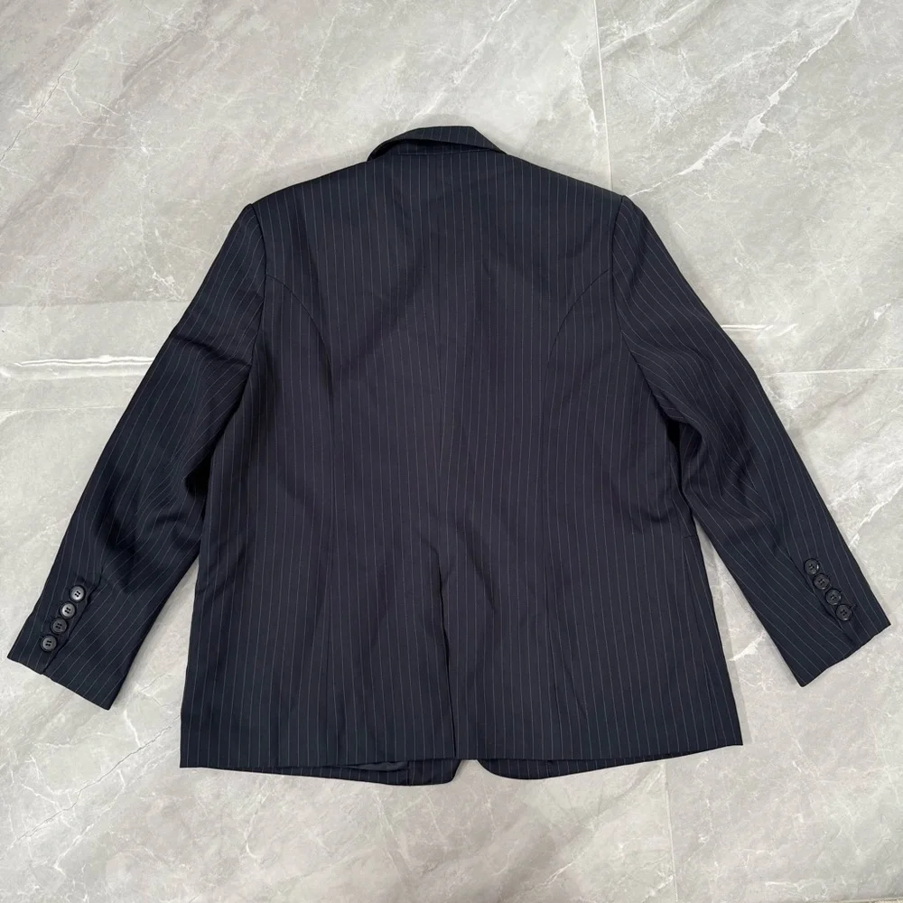 Women’s Mare Mare Anthropologie Pinstripe Oversized Blazer Button Up Size Small - Picture 11 of 16